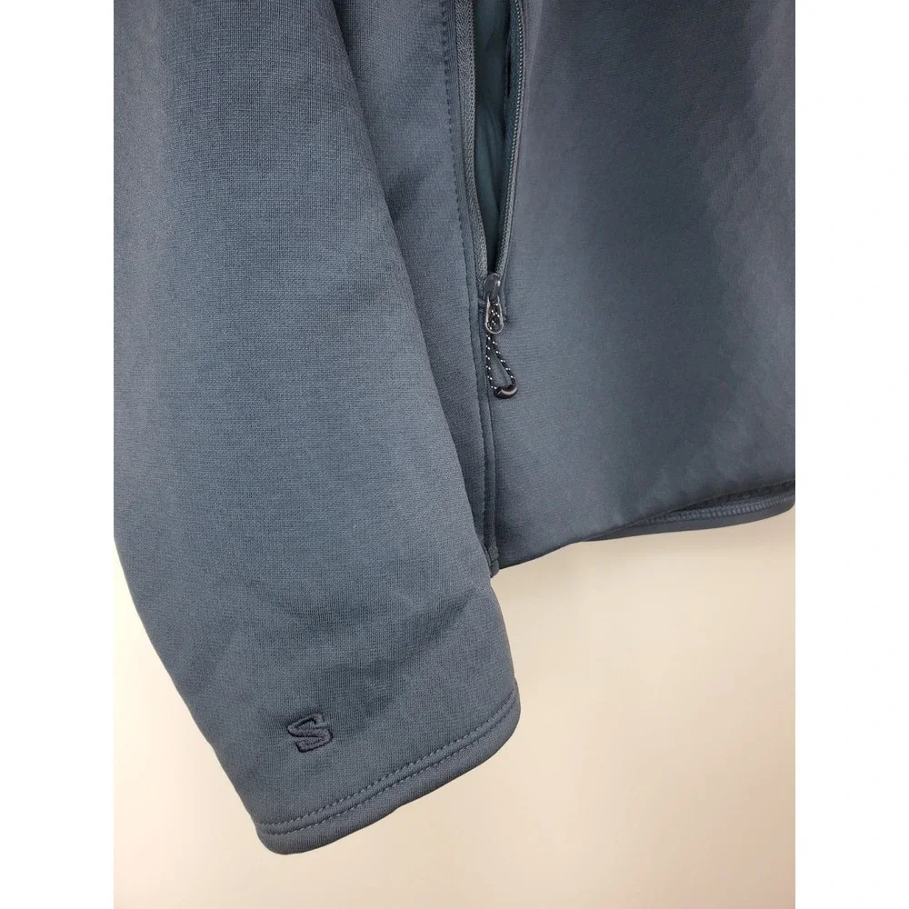 Salomon Outline Men's M Sherpa Fleece Hoodie Full Zip Jacket Minimalist Blue